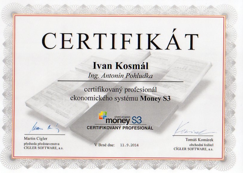 Certifikovaný profesionál ekonomického programu Money S3_IK